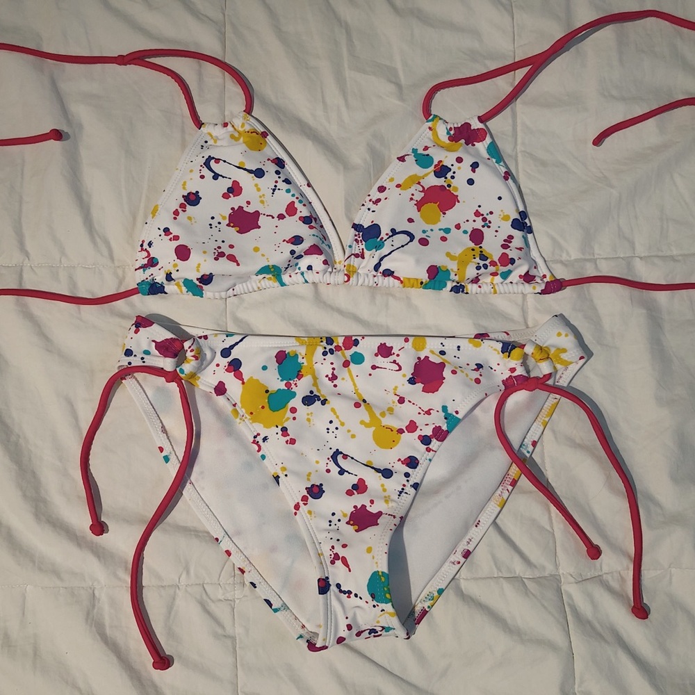 paint patterned bikini